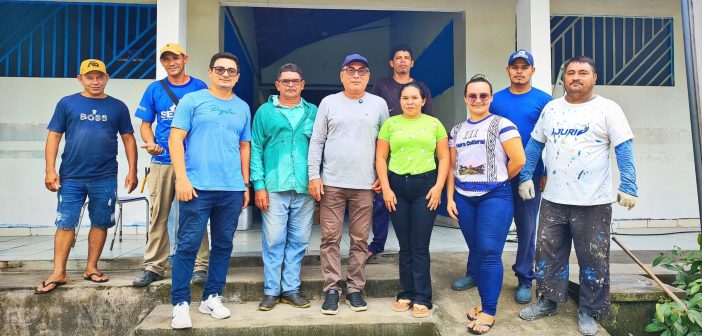 Revitalização avança na EMEIF Professora Maria do Carmo Pereira Menezes, no Miri Centro.